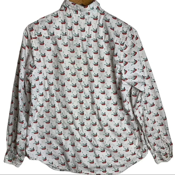 Vintage Bay Club Geese Wearing Scarfs Printed Button Front Shirt Size  14 - Picture 2 of 13